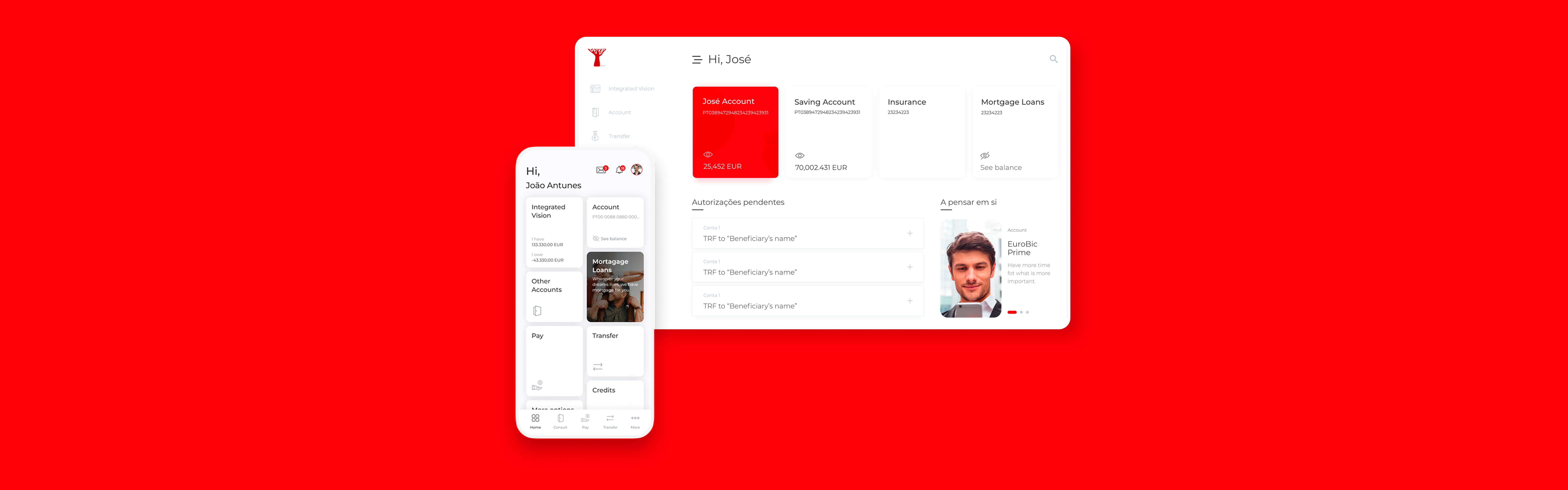 EuroBic homebanking interface